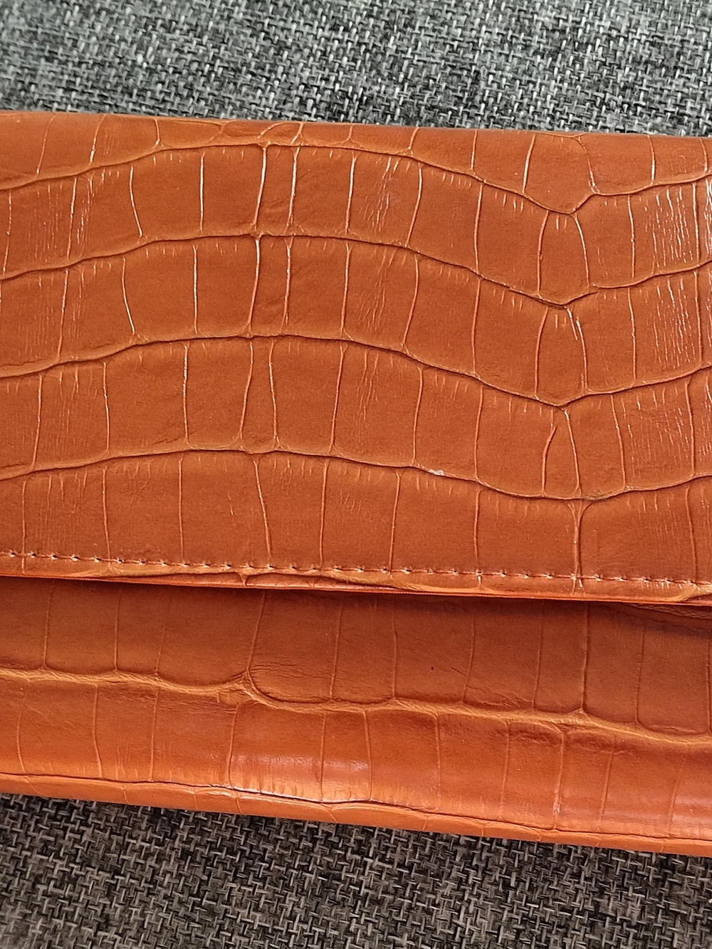 Orange Croc-Embossed Women's Wallet - Unbranded